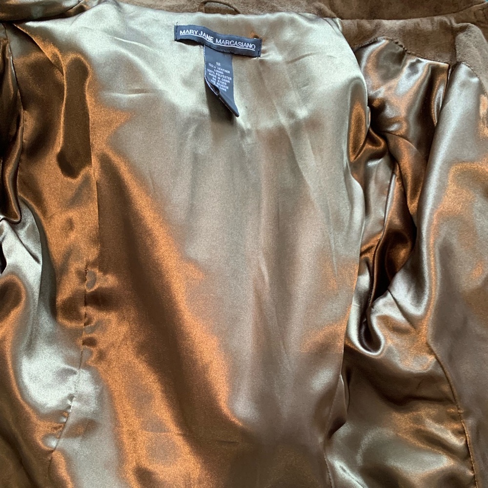 Mary Jane Marcasiano Leather Jacket..Olive green